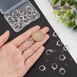UNICRAFTALE 160pcs Leverback Earring Findings with Jump Rings 304 Stainless Steel Earring Leverback Earring with 1.5mm Loop Lever Back Hoop Earring for DIY Earrings Making
