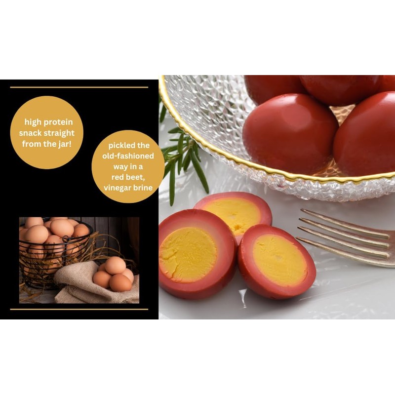 Amish Valley Products Pickled Eggs in Beet Juice Quart Glass