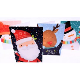 16 Mini Christmas Cards - Ideal for School Children - Fun Kids Designs