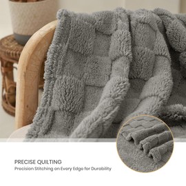 Good Nite Throw Blanket Sofa Throw Fleece Blanket Cosy Warm Large Bed Throw for Sofa Couch Bed and Car Double Gray 150x200 cm