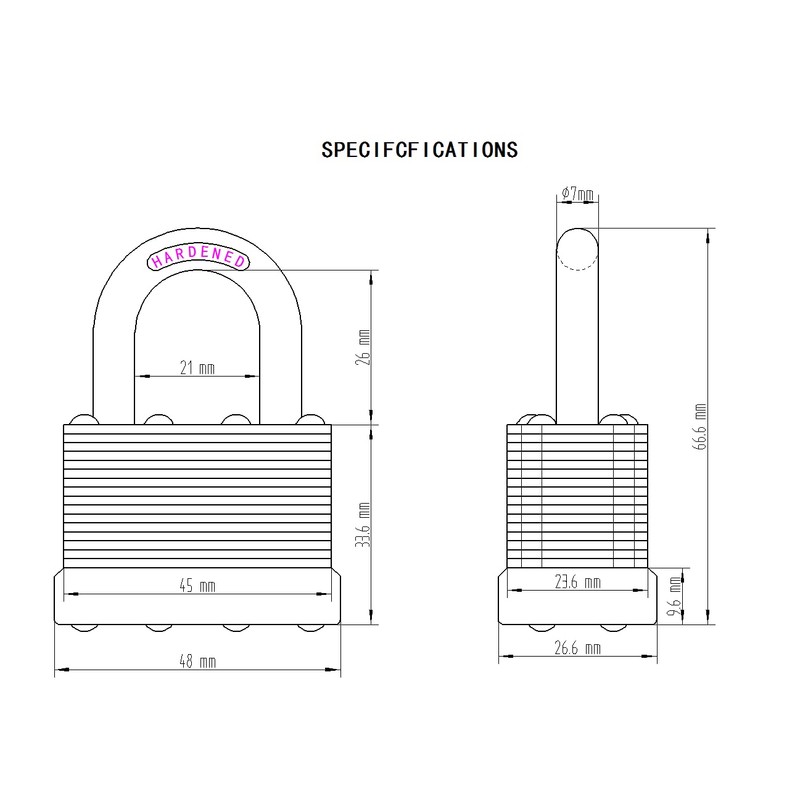 24-Pack Keyed Alike Laminated Steel Padlocks Keys, 1-3/4" Wide, Heavy