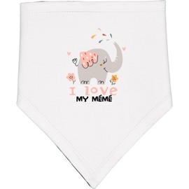 inktastic Elephant I Love My Meme Grandson Granddaughter Gift Baby Bandana Bib White and Black 451de