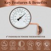 4 Inch Outdoor Thermometer, Outside Temperature Gauge Decorative for Patio,
