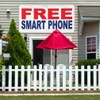 Vinyl Banner Multiple Sizes Free Smart Phones Red Blue Retail