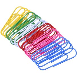 GCA Clips de papel grandes de 10 cm, 25 clips de papel gigantes recubiertos de vinilo para archivos, papeles, marcadores, suministros de oficina, multicolor, 10 cm