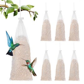 6 Pcs Finch Sock Feeder for Outdoor, Durable Thistle Seed Feeder Sacks Instant Finch Seed Sack for Outdoors Hanging Bird Food Supply Tools for Garden Yard Bird Lovers (4.7" x 11.4", White)