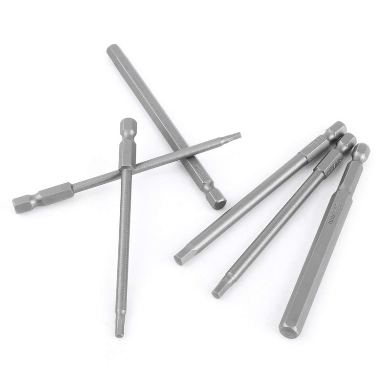 Hexagonal Screwdriver Bit Set 6 Pieces 100 mm Long H2.5