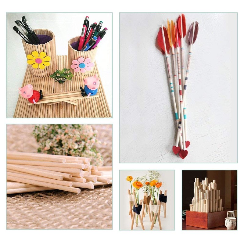 Zerodis DIY Wooden Craft Poles, Small Wooden Construction Poles, 10