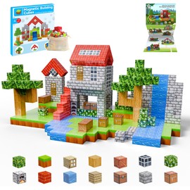 Demolike Magnetblöcke – 110-teiliges Minen-Magnetwelt-Set, Spielzeug für Jungen und Mädchen im Alter von 6, 7, 8, 9 und 10 Jahren, STEM Montessori-Stapelbauspielzeug für Kleinkinder