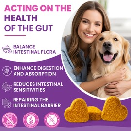 Dog Allergy Chews with Prebiotics&Probiotics,Allergy Relief for Dogs with Sensitive Skin&Seasonal Allergies,Supports Gut Health&Balances Intestinal Flora,Itchy Skin&Digestive Support for Dogs