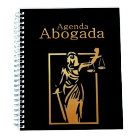 Agenda Abogado Con Horario Y Pasta Dura Mod. Abogado Año 2025 Portada Negro Abogada