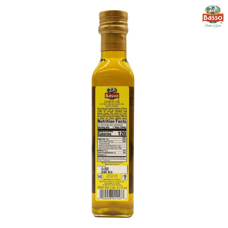 BASSO 1904 - Lemon Oil, Infused Premium Extra Virgin Olive