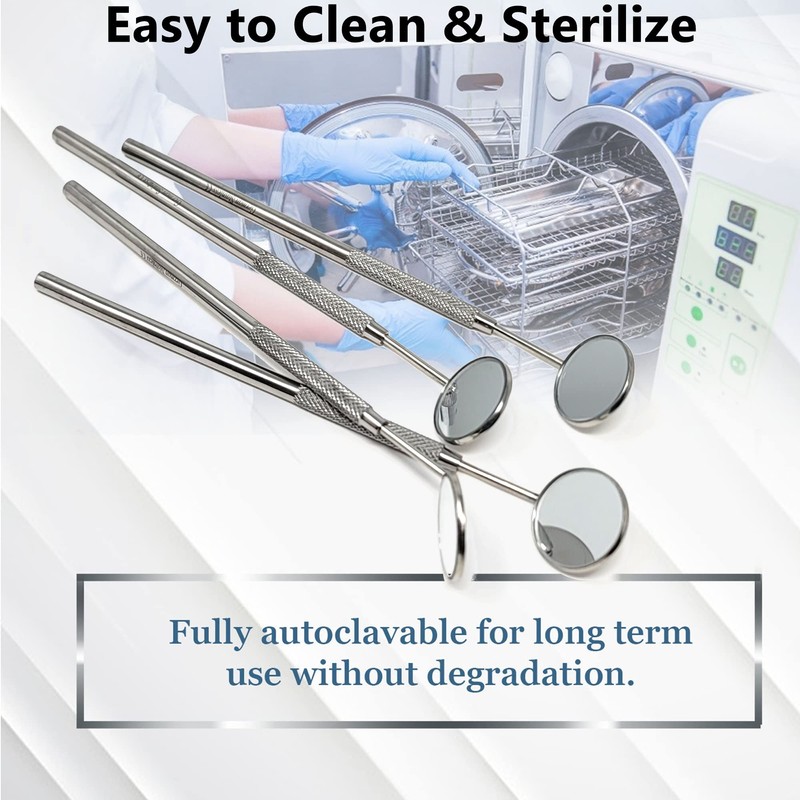 Dental Mouth Teeth Inspection Mirror #5 with Stainless Handle, Cone