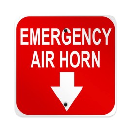 Aluminum Weatherproof Metal Sign Multiple Sizes Emergency Air Horn Square Street 12x12Inches