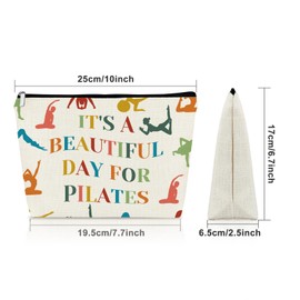 Pilates Gym Makeup Bag Pilates Instructor Gifts for Women Birthday Gifts for Sports Lover Cosmetic Pouch for Yoga Travel Workout Toiletry Bag Fits Essentials