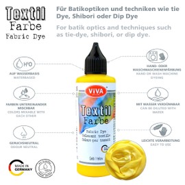 Viva Decor Fabric Dye Textile Paint Set 6 x 90 ml (Fresh Summer) Tie Dye, Fabric Dyes, Washable Fabric Dye, Batik Colours, Machine Washable for Children and Adults