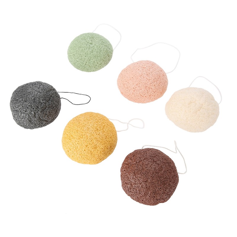 6 Color Water Drop 100% Konjac Wash Face Flutter Natural