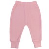 Organic Cotton Rib-Knit Baby Sleep Pants - Pink, 0-3 MTHS