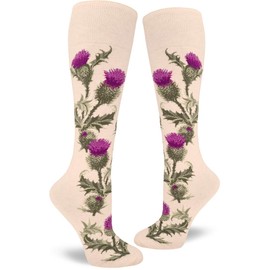 ModSocks Women's Thistle Knee High Socks in Heather Cream