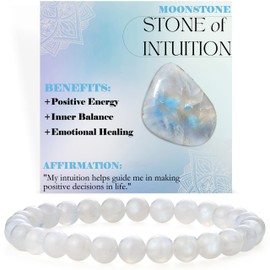 Bivei Pearl Bracelet for Women 6 mm Semi Precious Natural Stone Stretch Elastic Jewellery Yoga Gifts, Stone, No gemstone