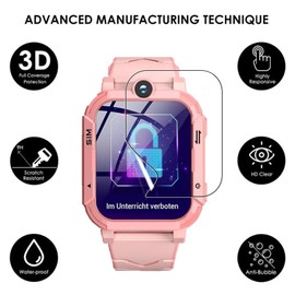 KUSINHOKA 3 Stück Schutzfolie kompatibel mit Blackview Kinder Smartwatch Z20, [Anti-Kratzen] Weiche TPU Displayschutzfolie, Vollständige Abdeckung HD Klar Anti-Fingerprint Folie für Blackview Z20