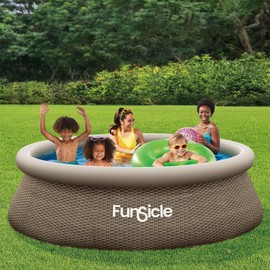 Funsicle Quickset 12ft x 36in Round Inflatable Above Ground Swimming Pool with Filter Pump – Easy Setup with Top Ring Design