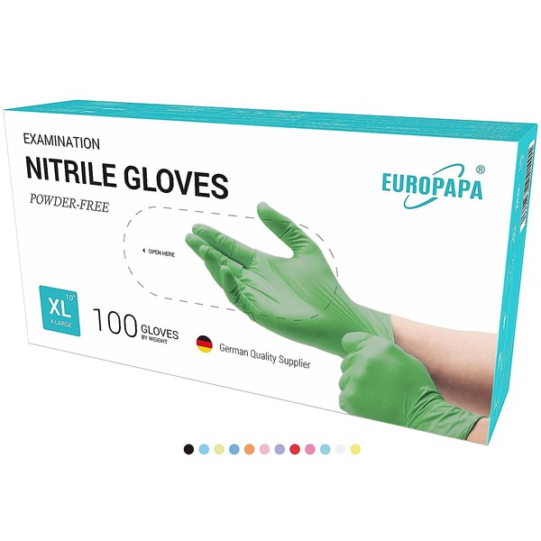 EUROPAPA® 200 Disposable Nitrile Gloves, Powder-Free, Examination Gloves, EN455, EN374,