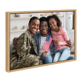 Kate and Laurel Custom Printed Framed Canvas Wall Art, 24x18 Natural, Sylvie Personal Canvas Print with Your Photos for Bedroom or Living Room Gallery Wall Decor | Printed and Hand Framed in the USA