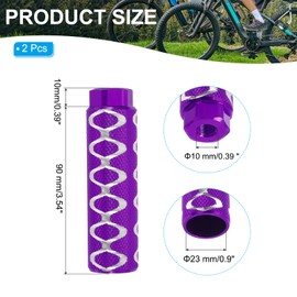 PATIKIL Aluminum Alloy O-Shape Bike Pegs Fit 3/8 inch Axles, 2 Pack Anti-Skid lead Foot Bicycle Pegs Back Seat Stands for BMX Mountain Bike Cycling Rear Stunt Pegs, Purple