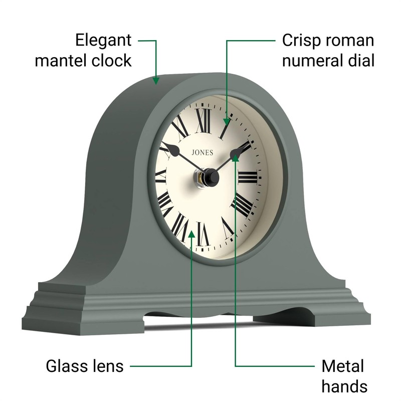JONES CLOCKS® Speakeasy Mantel Clock | Classic Napoleon’s hat Design