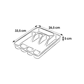 keeeper 5 Compartment Cutlery Tray Drawer Tray 33.5 x 26.5 x 5 cm Pablo Nordic Grey
