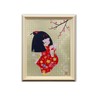 Japanese Souvenir Showa Retro Doll Frame (Red Plum)
