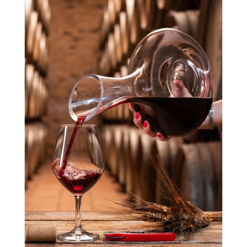 Elegant Hand-Blown Cabernet Wine Decanter/Carafe | 41 FL Oz (1212