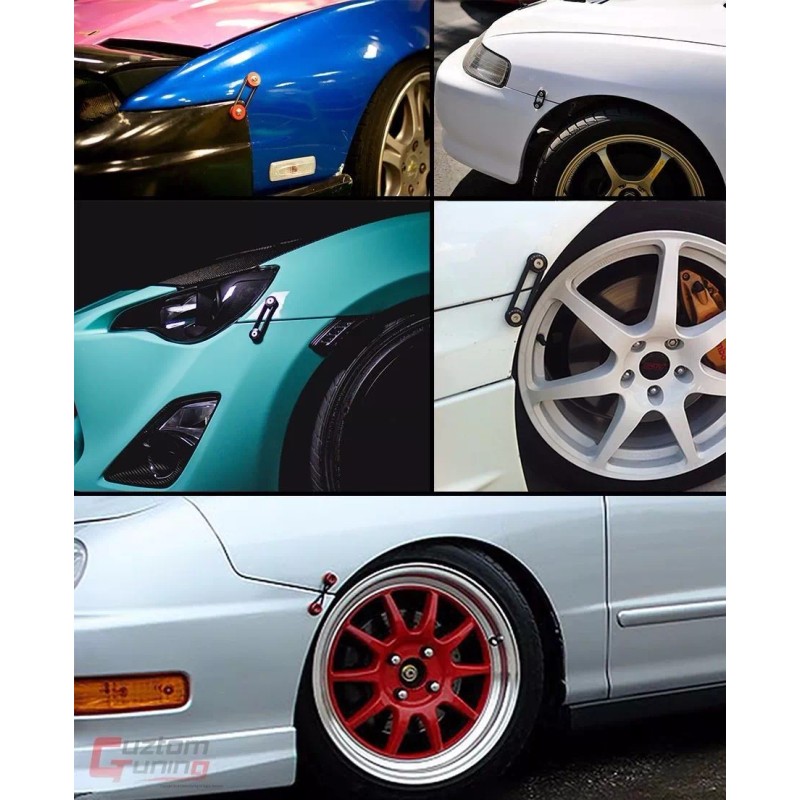 NONE SILVER JDM BUMPER Quick Release Fasteners For Car Trunk