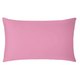 Homely Ideas Easycare Housewife Pillowcase with Envelope Closure, Breathable Plain Polycotton Soft Pillow Covers, Pack of 2 (50cmX75cm, Pink)