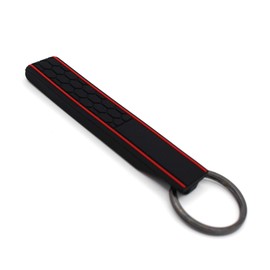 CYK www. CoverYourKey .de Key Fob with Honeycomb Structure Key Cover Pendant Lanyard Honeycomb (Black/Red)
