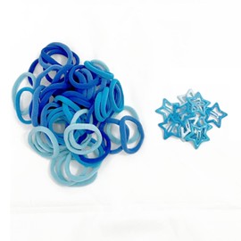 48-Piece Hair Ties, 12-Piece Metal Snap Hair Clips Aceessories, Perfer for Girls and Kids(Blue)