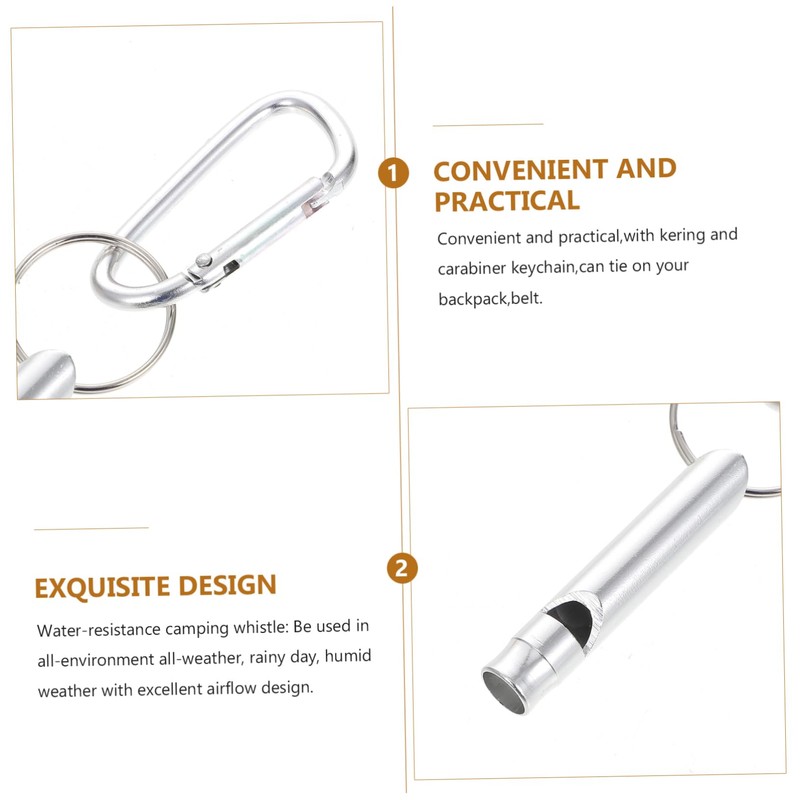 Kisangel Survival Whistle Carabiner Keychain Double Frequency for Emergency Situations