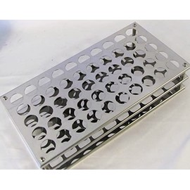Stainless Steel Test Tube Rack, 50 Positions, Hole Diameter 13 mm, Lab Stand, Tube Holders, Display Shelf