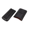Leather Cigar Case Portable 3 Finger Cigar Humidor Carrying Case