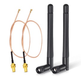 Bingfu Dualband WLAN Antenne 2,4 GHz 5 GHz 5,8 GHz 3 dBi MIMO RP-SMA-Stecker (2er-Pack) + 2 x 30 cm U.FL auf RP-SMA-Kabel für WLAN-Router Wireless Mini PCI Express PCIE-Netzwerkkartenadapter