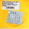 TICHY TRAIN GROUP Decal / Tichy Train Group HO #10444 Twin Hopper Data Set Black Gothic Lettering