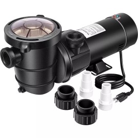 2.0HP Above Ground Swimming Pool Pump Dual Speed 1.5" & 1.25'' Inlet/Outlet 115V