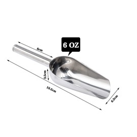 6Pcs Metal Food Scoop,Stainless Steel Ice Scoop,Metal Food Scoop Small Size for Home Kitchen Shop Popcorn Candy Coffee Beans(6 Ounce)