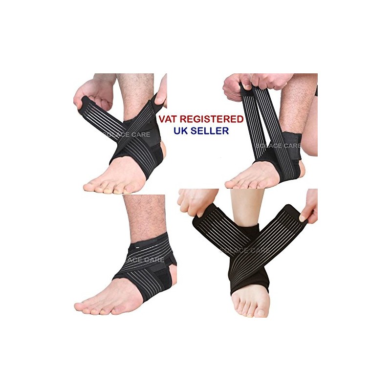 Solace Care Neoprene Ankle Stabiliser Support Wrap with Adjustable Compression