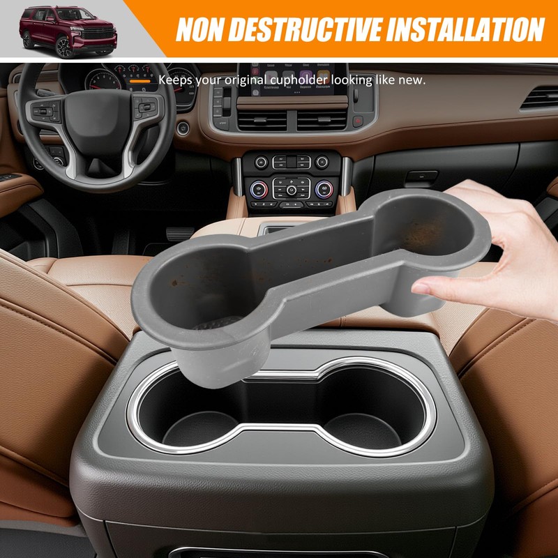 Center Console Cup Holder Compatible with 2021-2026 Chevy Tahoe Suburban&GMC