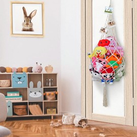 Stuffed Animal Storage Organizers - Toy Net or Hammock Corner for Plush Animal Organizer Suitable as Plush Toy Holder Wall, Kid Bedroom Decor, Boho Nursery Playroom Organizer, Stuffed Animal Holder