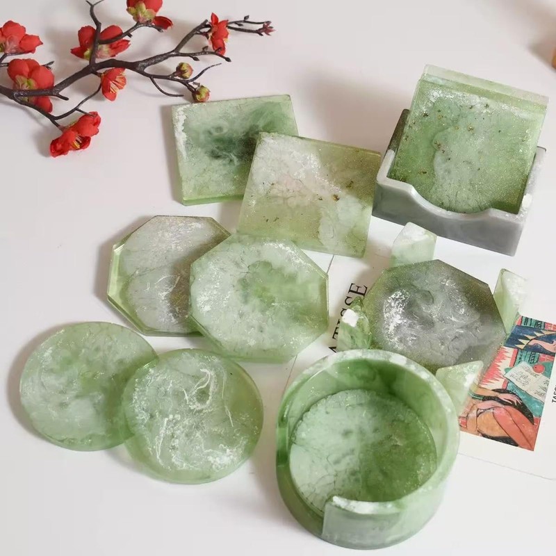 18PCS Coaster Resin Molds Silicone,Silicone Resin Coaster Molds Set with