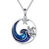 AXELUNA Turtle Necklace, 925 Sterling Silver Sea Turtle Pendant Turtle