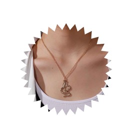 Atentuyi Punk Cobra Snake Chain Choker Gold Snake Pendant Necklace Snake Chain Gothic Macabre Gothic Necklace Jewellery for Women Girls, Gold